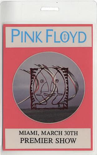 Pink Floyd Commemorative Pass 011 tour pass US PINTPCO380189