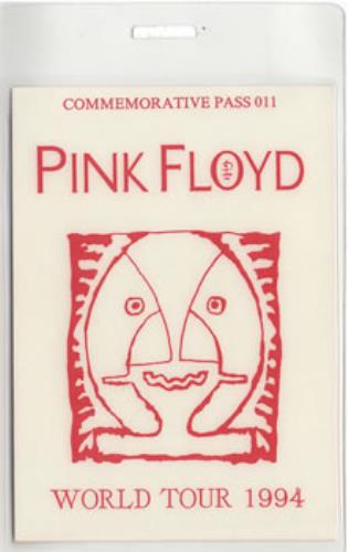 Pink Floyd Commemorative Pass 011 tour pass US PINTPCO380189
