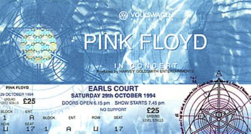 Pink Floyd Earls Court concert ticket UK PINTIEA354598