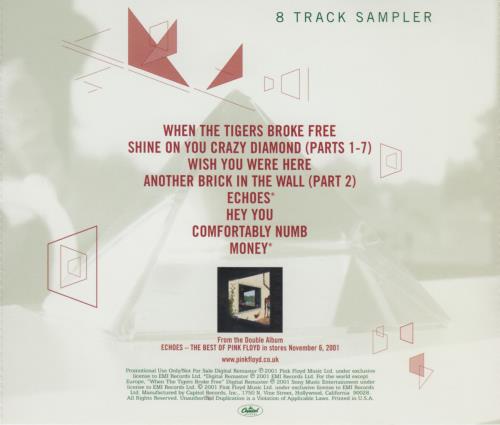 Pink Floyd Echoes Sampler CD album (CDLP) US PINCDEC200941