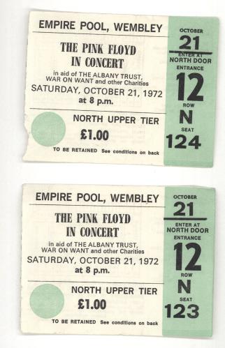 Pink Floyd Empire Pool concert ticket UK PINTIEM712734