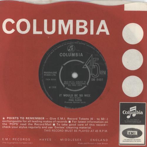 Pink Floyd It Would Be So Nice - 4pr 7" vinyl single (7 inch record / 45) UK PIN07IT211974