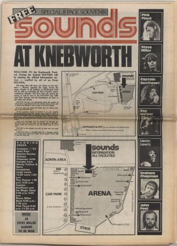 Pink Floyd Knebworth '75 + Newpaper Cutting tour programme UK PINTRKN692292