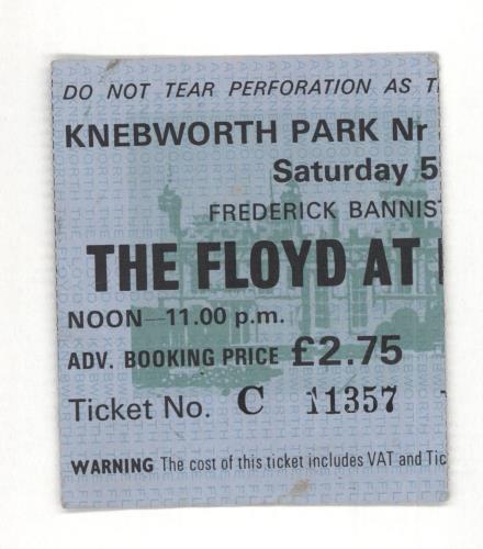 Pink Floyd Knebworth concert ticket UK PINTIKN712739