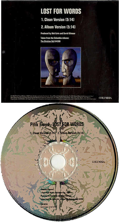 Pink Floyd Lost For Words CD single (CD5 / 5") US PINC5LO37584