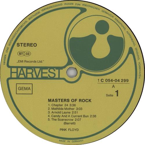 Pink Floyd Masters Of Rock - 1st vinyl LP album (LP record) German PINLPMA109670
