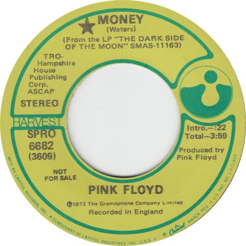 Pink Floyd Money 7" vinyl single (7 inch record / 45) US PIN07MO432721