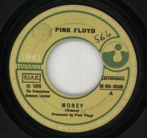 Pink Floyd Money 7" vinyl single (7 inch record / 45) Italian PIN07MO865054