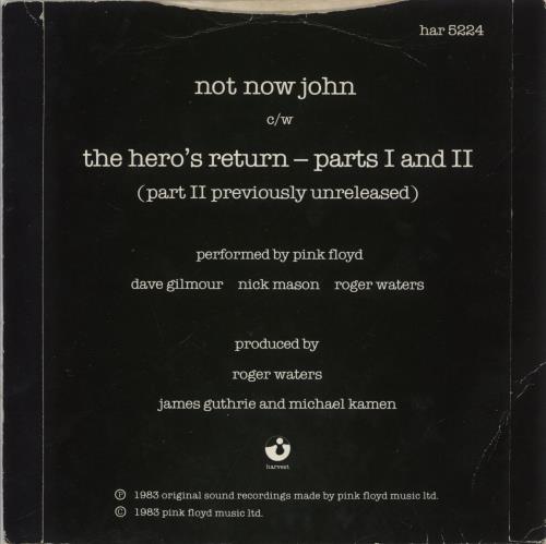 Pink Floyd Not Now John - P/S 7" vinyl single (7 inch record / 45) UK PIN07NO38541
