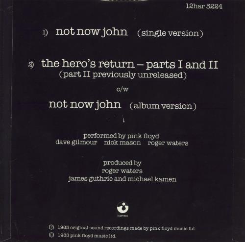Pink Floyd Not Now John 12" vinyl single (12 inch record / Maxi-single) UK PIN12NO56493