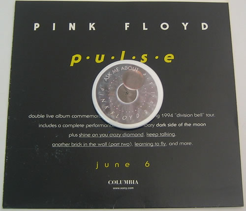 Pink Floyd Pulse Badge Display Pack memorabilia US PINMMPU101435