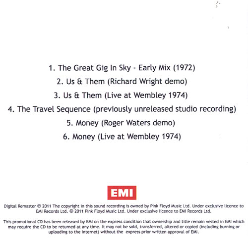 Pink Floyd Radio Sampler Volume 1 CD-R acetate UK PINCRRA551695