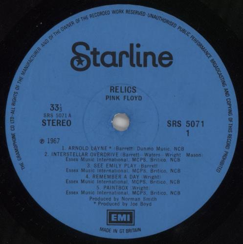 Pink Floyd Relics - 1st vinyl LP album (LP record) UK PINLPRE63525