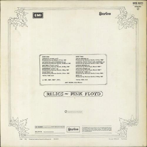 Pink Floyd Relics - Smooth Sleeve vinyl LP album (LP record) UK PINLPRE818708