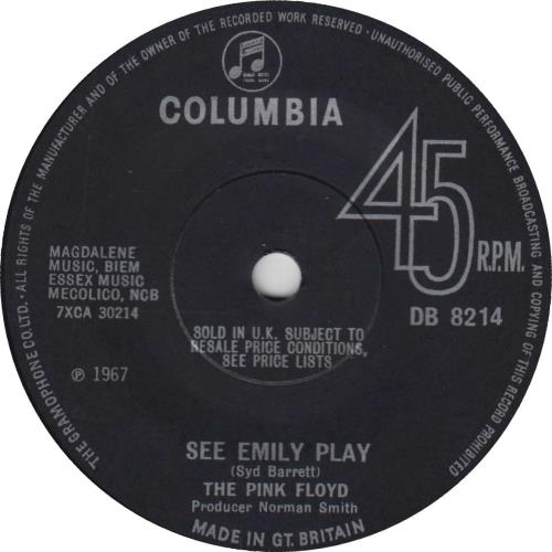 Pink Floyd See Emily Play - Solid 7" vinyl single (7 inch record / 45) UK PIN07SE773301