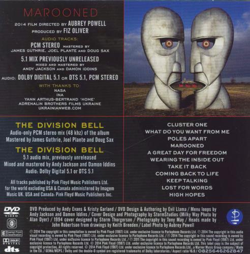 Pink Floyd The Division Bell DVD UK PINDDTH822682