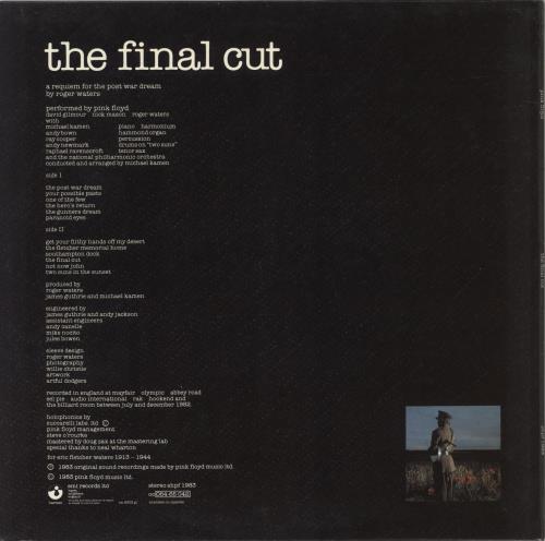 Pink Floyd The Final Cut - 1st - Sticker - EX vinyl LP album (LP record) UK PINLPTH598848