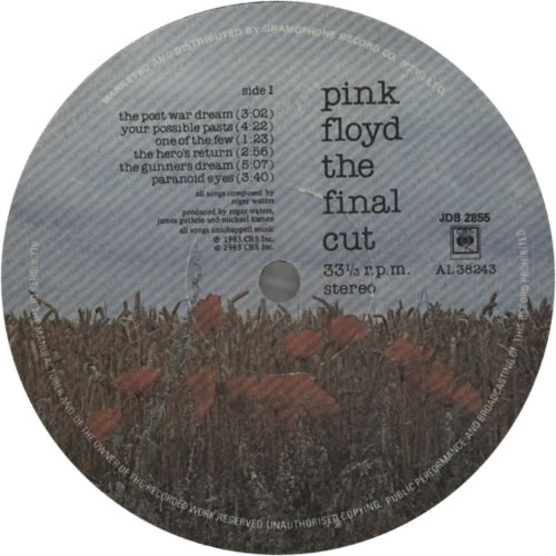 Pink Floyd The Final Cut - 1st vinyl LP album (LP record) South African PINLPTH613361