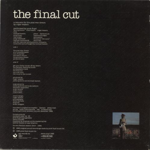 Pink Floyd The Final Cut - 2nd - Stickered - EX vinyl LP album (LP record) UK PINLPTH304445