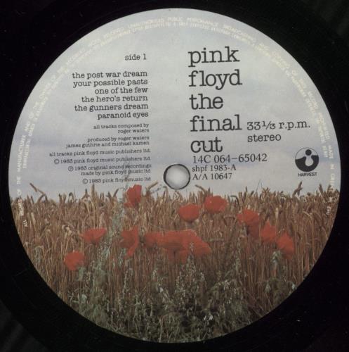 Pink Floyd The Final Cut vinyl LP album (LP record) Greek PINLPTH716987