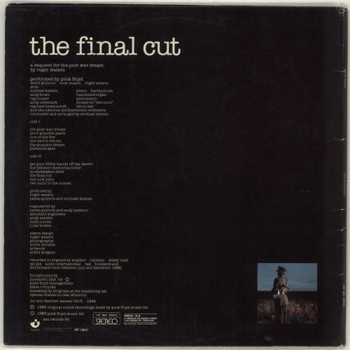 Pink Floyd The Final Cut vinyl LP album (LP record) Greek PINLPTH716987