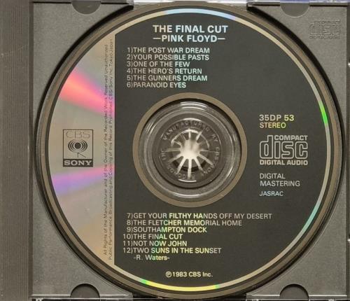 Pink Floyd The Final Cut CD album (CDLP) Japanese PINCDTH815291