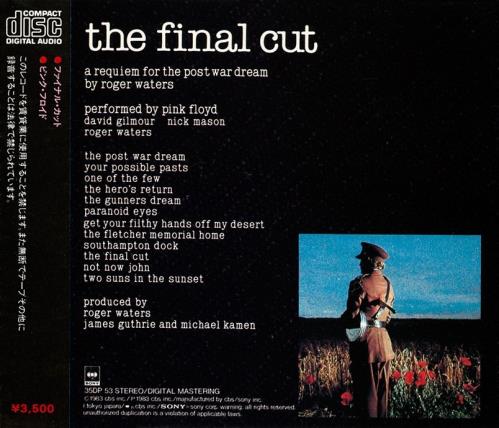 Pink Floyd The Final Cut CD album (CDLP) Japanese PINCDTH815291
