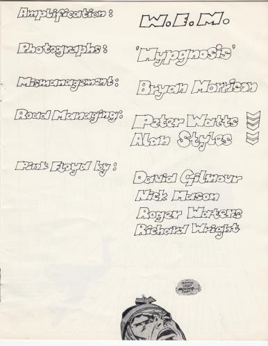 Pink Floyd The Pink Floyd In Concert tour programme UK PINTRTH654542