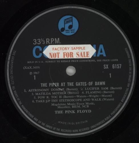 Pink Floyd The Piper At The Gates Of Dawn - 1st [b] - Sample vinyl LP album (LP record) UK PINLPTH874996