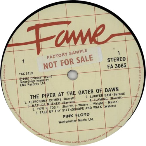 Pink Floyd The Piper At The Gates Of Dawn - Sample vinyl LP album (LP record) UK PINLPTH602991