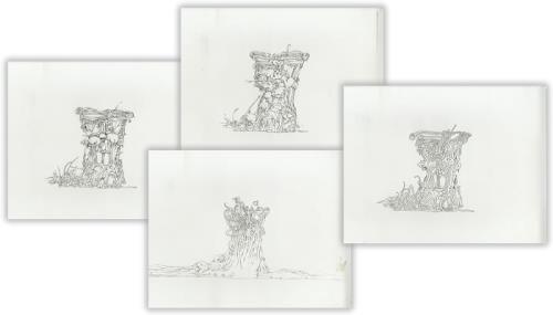 Pink Floyd The Wall - Six Pre-Production Unpainted Animation Cels artwork UK PINARTH394416