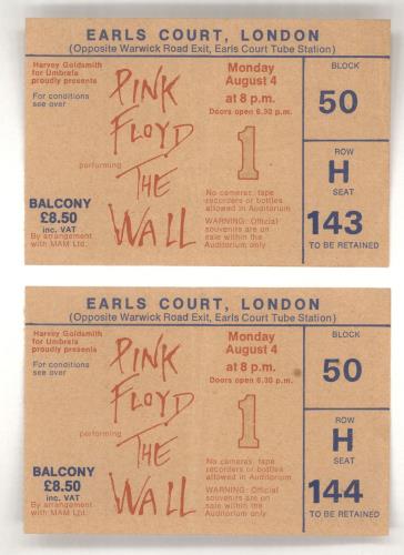 Pink Floyd The Wall concert ticket UK PINTITH712742