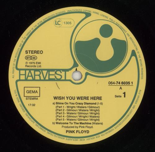 Pink Floyd Wish You Were Here + Postcard vinyl LP album (LP record) German PINLPWI878813