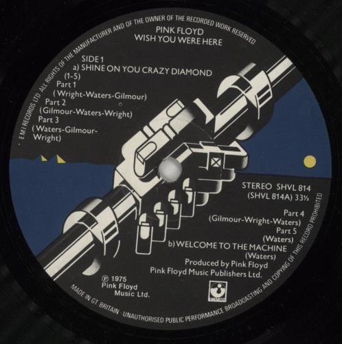 Pink Floyd Wish You Were Here - 2nd with Shrink - VG vinyl LP album (LP record) UK PINLPWI753162
