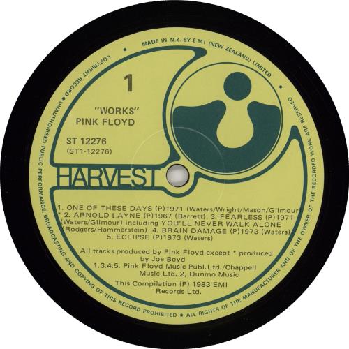 Pink Floyd Works vinyl LP album (LP record) New Zealand PINLPWO296657