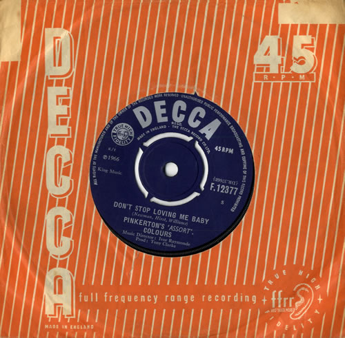 Pinkerton's Assorted Colours Don't Stop Loving Me Baby 7" vinyl single (7 inch record / 45) UK P1-07DO557254