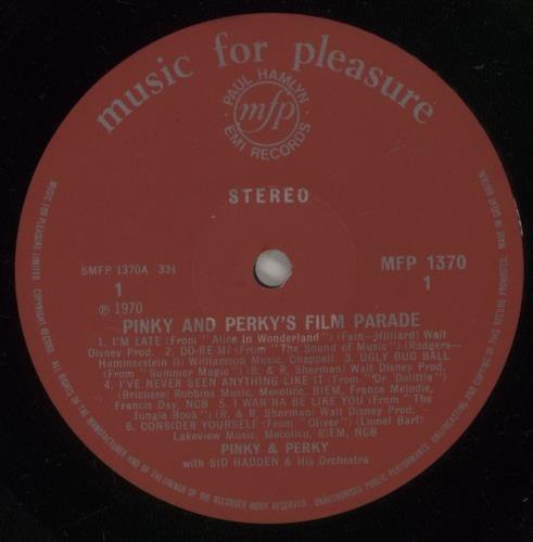 Pinky & Perky Pinky And Perky's Film Parade vinyl LP album (LP record) UK P~PLPPI874553
