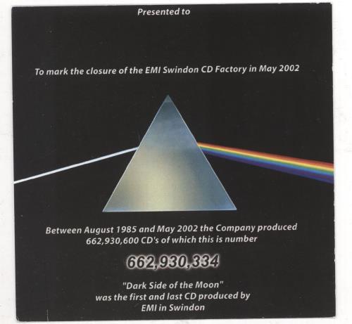 Pink Floyd Dark Side Of The Moon - The First And Last CD album (CDLP) UK PINCDDA442962