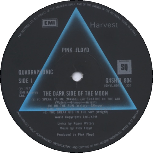 Pink Floyd The Dark Side Of The Moon Quad UK vinyl LP album (LP
