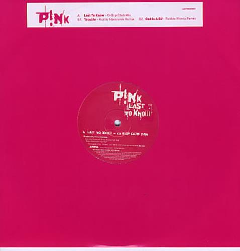 Pink Last To Know 12" vinyl single (12 inch record / Maxi-single) European P-K12LA285682
