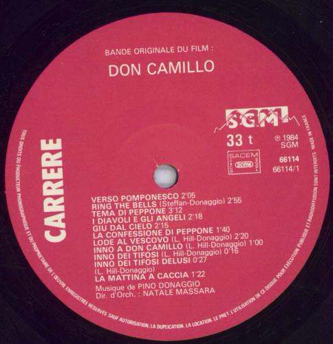 Pino Donaggio Don Camillo OST vinyl LP album (LP record) French P6NLPDO820767