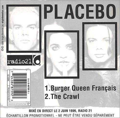 Placebo Burger Queen Francais CD single (CD5 / 5") Belgian CEBC5BU153134