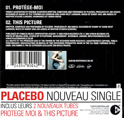 Placebo Prot�ge-moi CD single (CD5 / 5") French CEBC5PR274438