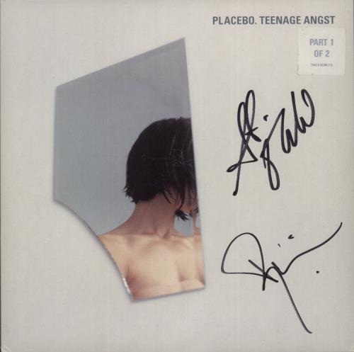 Placebo Teenage Angst - Double Pack - Autographed 7" vinyl single (7 inch record / 45) UK CEB07TE869624