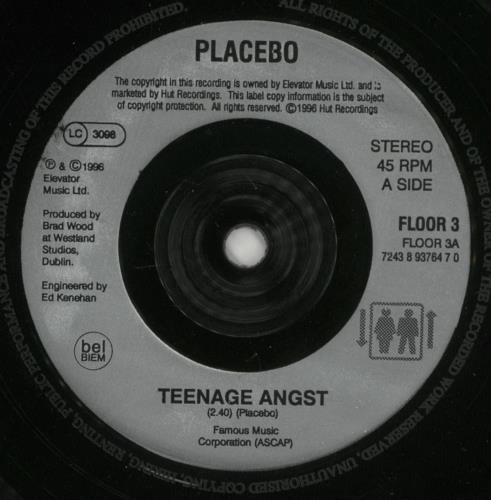 Placebo Teenage Angst - Double Pack - Autographed 7" vinyl single (7 inch record / 45) UK CEB07TE869624