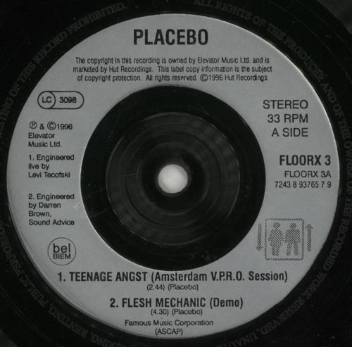 Placebo Teenage Angst - Part 2 7" vinyl single (7 inch record / 45) UK CEB07TE163138