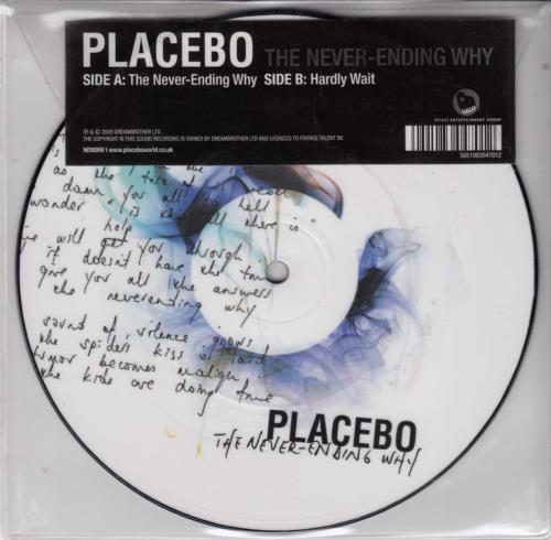 Placebo The Never-Ending Why 7" vinyl picture disc (7 inch picture disc single) UK CEB7PTH481815
