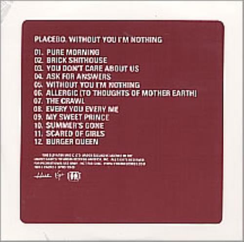 Placebo Without You I'm Nothing CD album (CDLP) US CEBCDWI125525