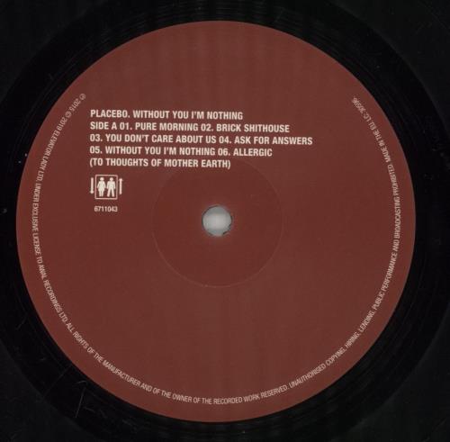 Placebo Without You I'm Nothing vinyl LP album (LP record) UK CEBLPWI774652