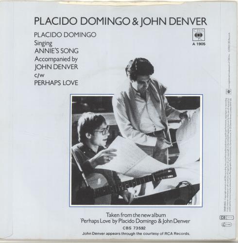 Placido Domingo Annie's Song 7" vinyl single (7 inch record / 45) UK PLD07AN689088